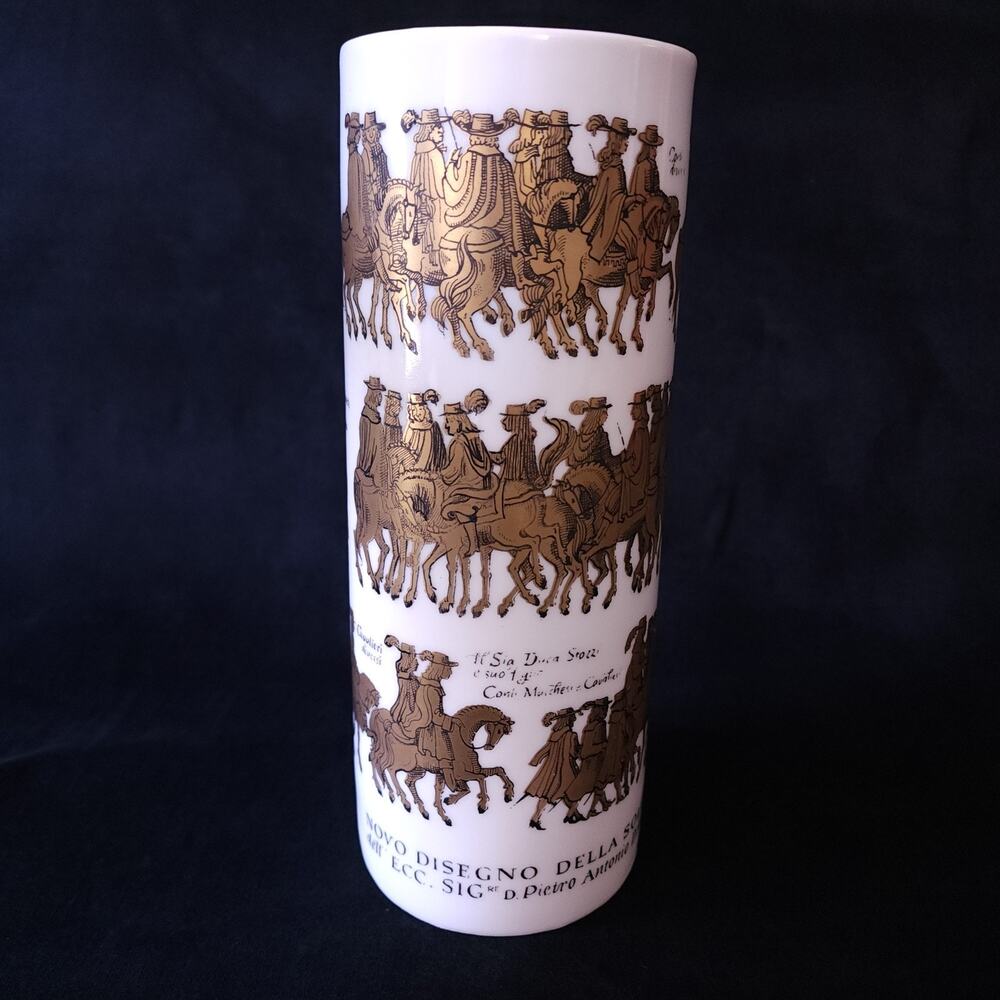 Rare Vintage Gerold Porzellan Bavaria Gilt Porcelain West Germany Crusade Vase